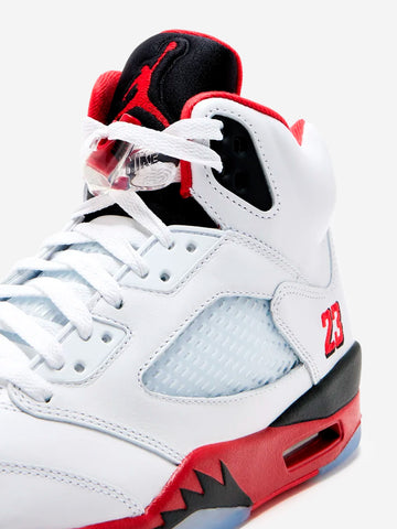 JORDAN Air Jordan 5 Retro 'Fire Red' Black Tongue Bianco rosso