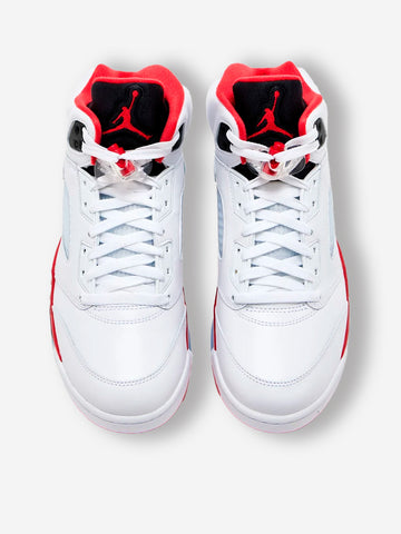 JORDAN Air Jordan 5 Retro 'Fire Red' Black Tongue Bianco rosso