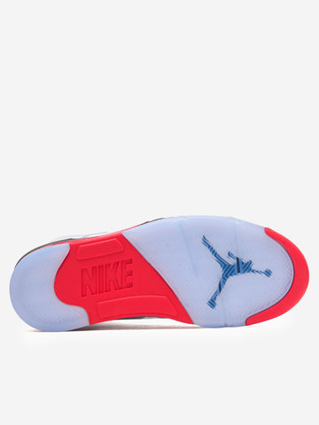 JORDAN Air Jordan 5 Retro 'Fire Red' Black Tongue Bianco rosso