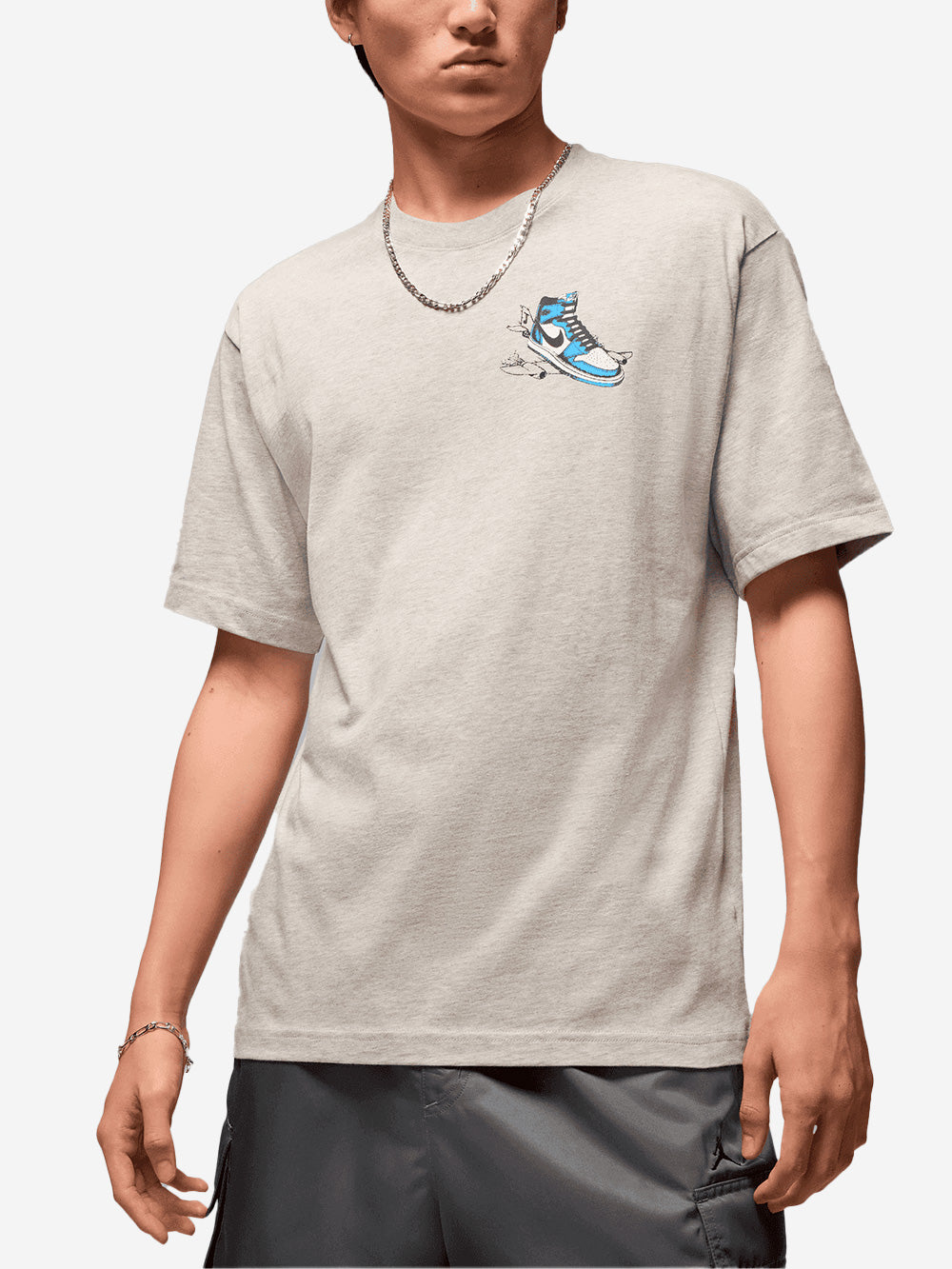 JORDAN T-shirt grigia AJ1 con grafica Grigio Urbanstaroma