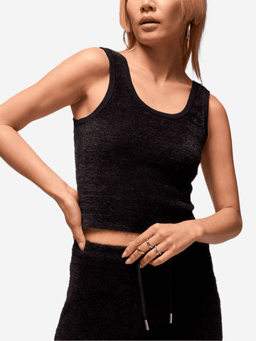 JORDAN Canotta testurizzata aderente nera Nero