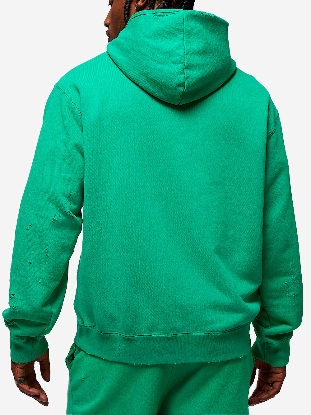 JORDAN Felpa 'Rare' verde con cappuccio distressed Verde Urbanstaroma