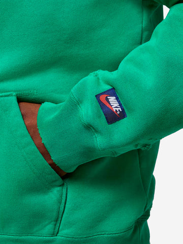 JORDAN Felpa 'Rare' verde con cappuccio distressed Verde