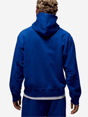 JORDAN Felpa 'Rare' blu con cappuccio distressed blu