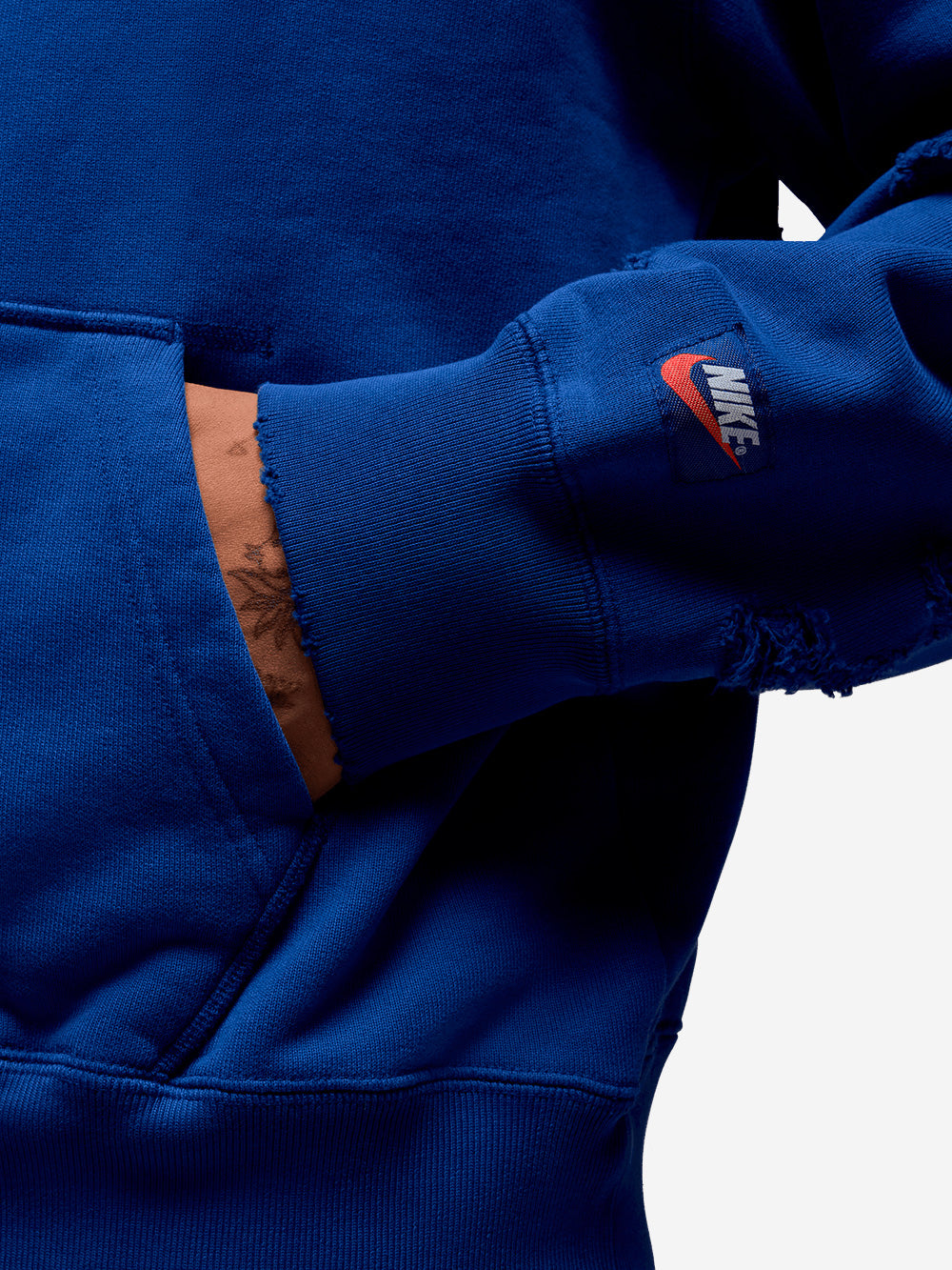 JORDAN Felpa 'Rare' blu con cappuccio distressed blu Urbanstaroma