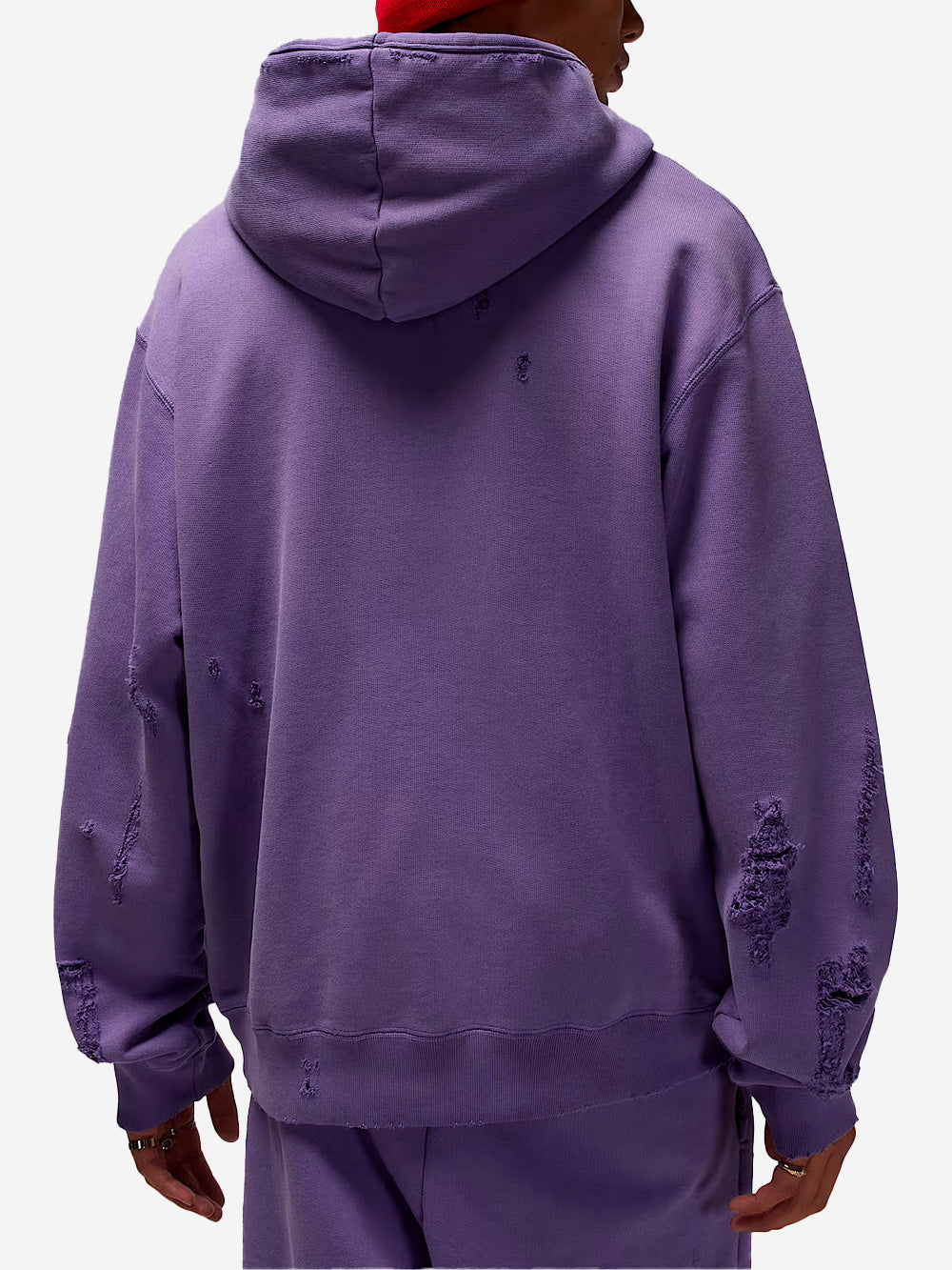 JORDAN Felpa 'Rare' lilla con cappuccio distressed Lilla Urbanstaroma