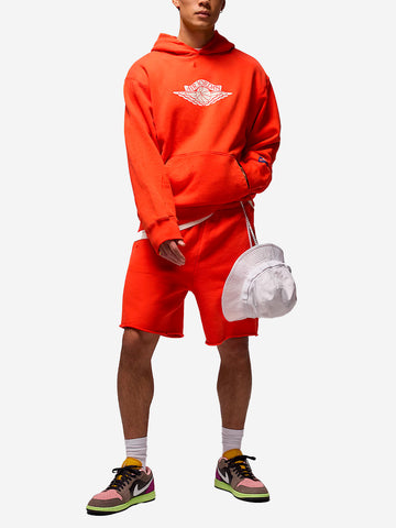 JORDAN Felpa 'Rare' rossa con cappuccio distressed Rosso