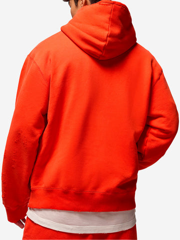 JORDAN Felpa 'Rare' rossa con cappuccio distressed Rosso