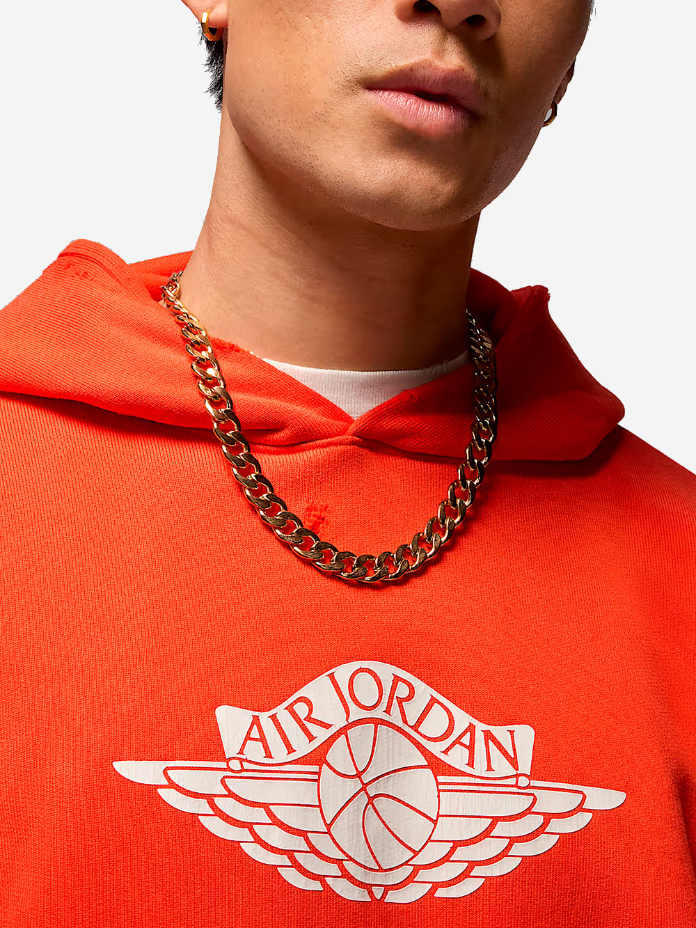 JORDAN Felpa 'Rare' rossa con cappuccio distressed Rosso Urbanstaroma