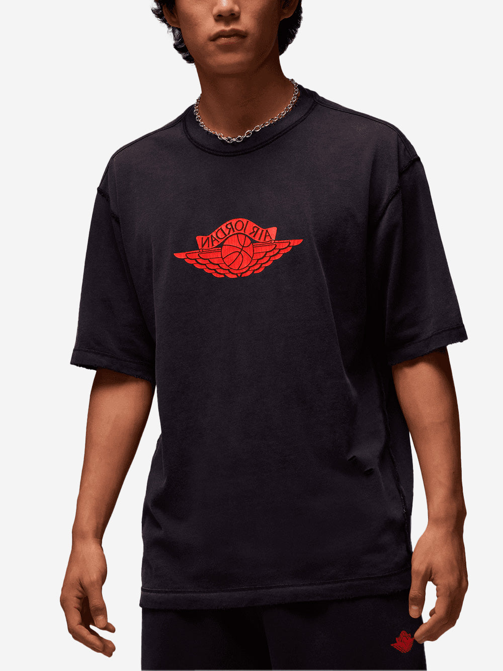 JORDAN T-shirt nera 'Rare' effetto delavé Nero Urbanstaroma