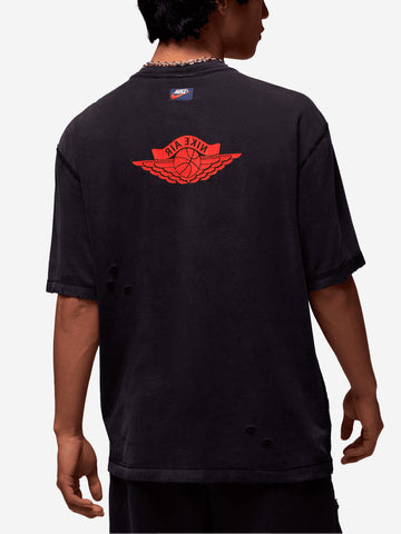 JORDAN T-shirt nera 'Rare' effetto delavé Nero