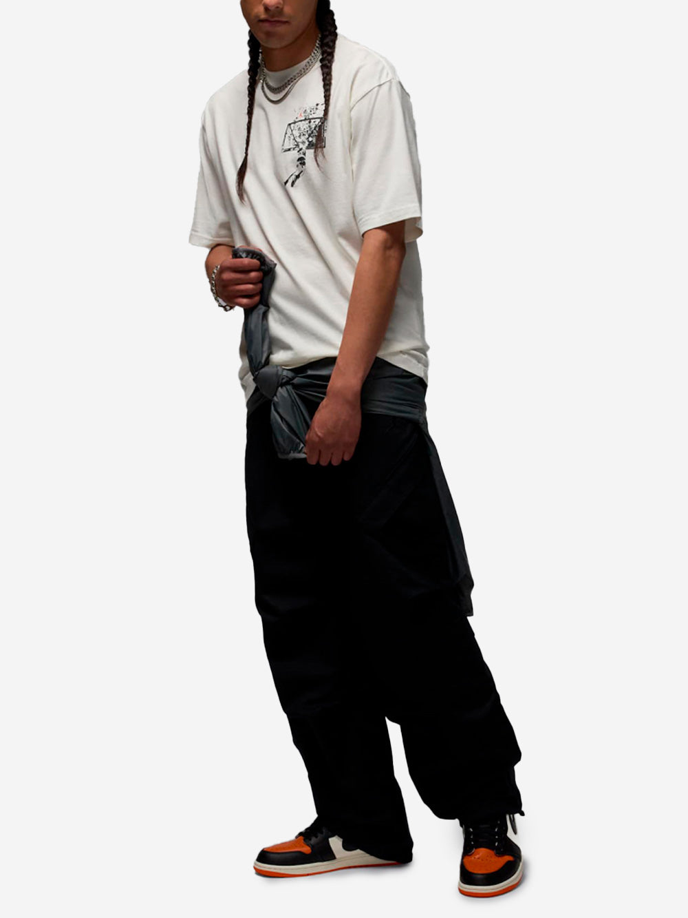 JORDAN T-shirt oversize Brooklyn con grafica Shattered Bianco Urbanstaroma