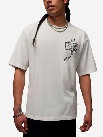JORDAN T-shirt oversize Brooklyn con grafica Shattered Bianco