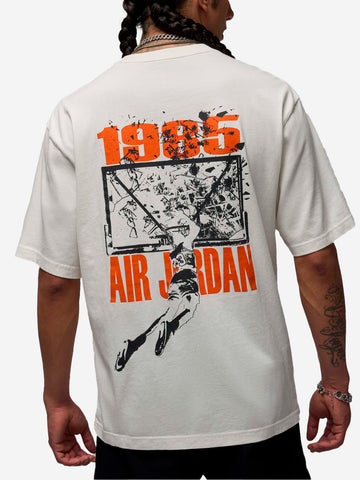 JORDAN T-shirt oversize Brooklyn con grafica Shattered Bianco