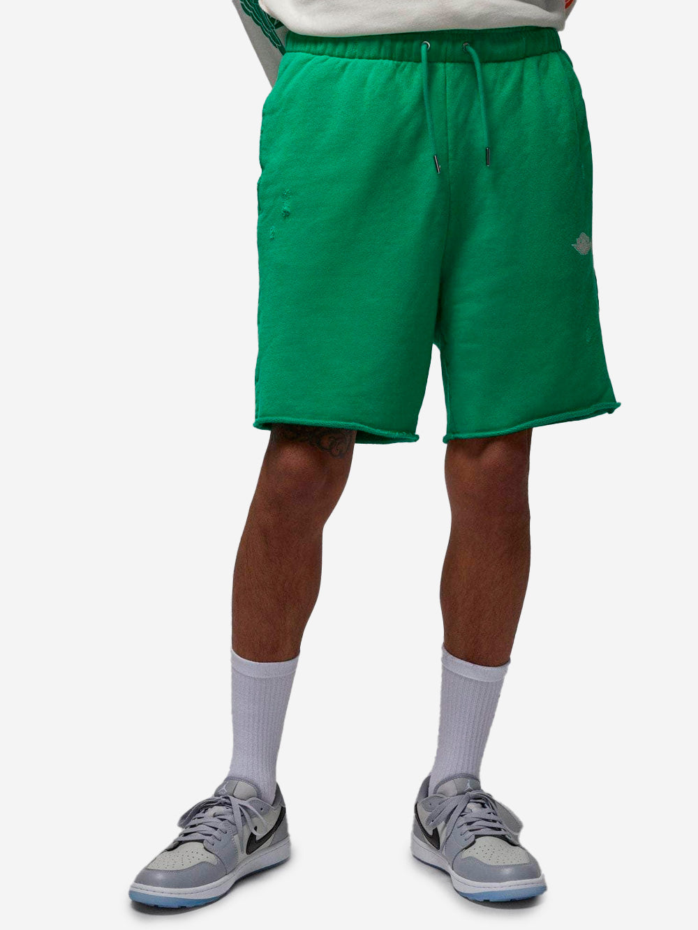 JORDAN Shorts verdi in fleece di cotone Rare Air Verde Urbanstaroma