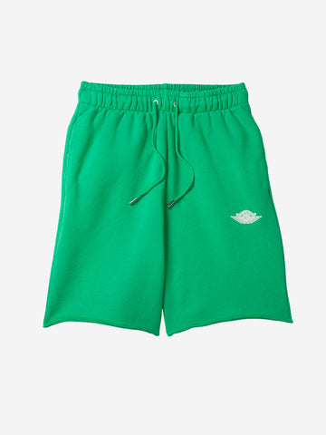 JORDAN Shorts verdi in fleece di cotone Rare Air Verde