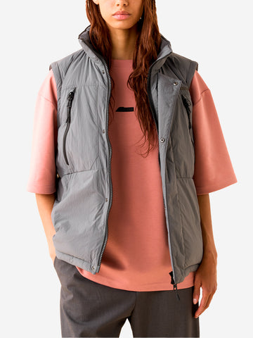 MIZUNO Gilet in piuma d'oca con cappuccio staccabile Grigio