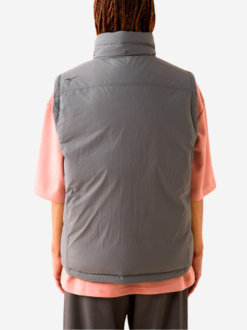 MIZUNO Gilet in piuma d'oca con cappuccio staccabile Grigio