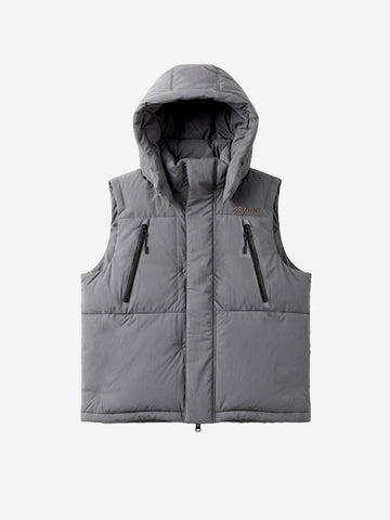 MIZUNO Gilet in piuma d'oca con cappuccio staccabile Grigio