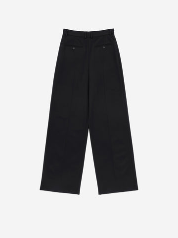 MM6 MAISON MARGIELA Pantaloni sartoriali misto lana con white stitch sul retro Nero