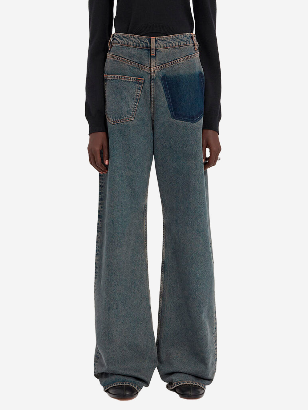 MM6 MAISON MARGIELA Jeans decostruiti back to back con white stitch Denim Urbanstaroma
