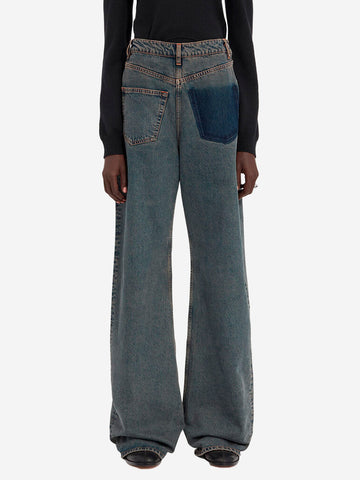 MM6 MAISON MARGIELA Jeans decostruiti back to back con white stitch Denim