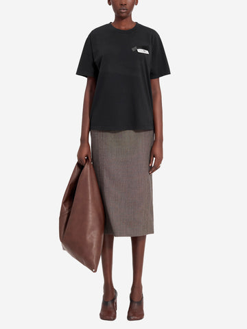 MM6 MAISON MARGIELA T-shirt nera con toppa Numeric Nero