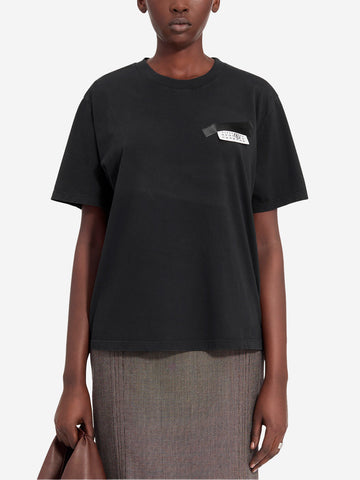 MM6 MAISON MARGIELA T-shirt nera con toppa Numeric Nero