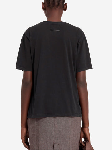 MM6 MAISON MARGIELA T-shirt nera con toppa Numeric Nero