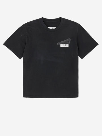 MM6 MAISON MARGIELA T-shirt nera con toppa Numeric Nero