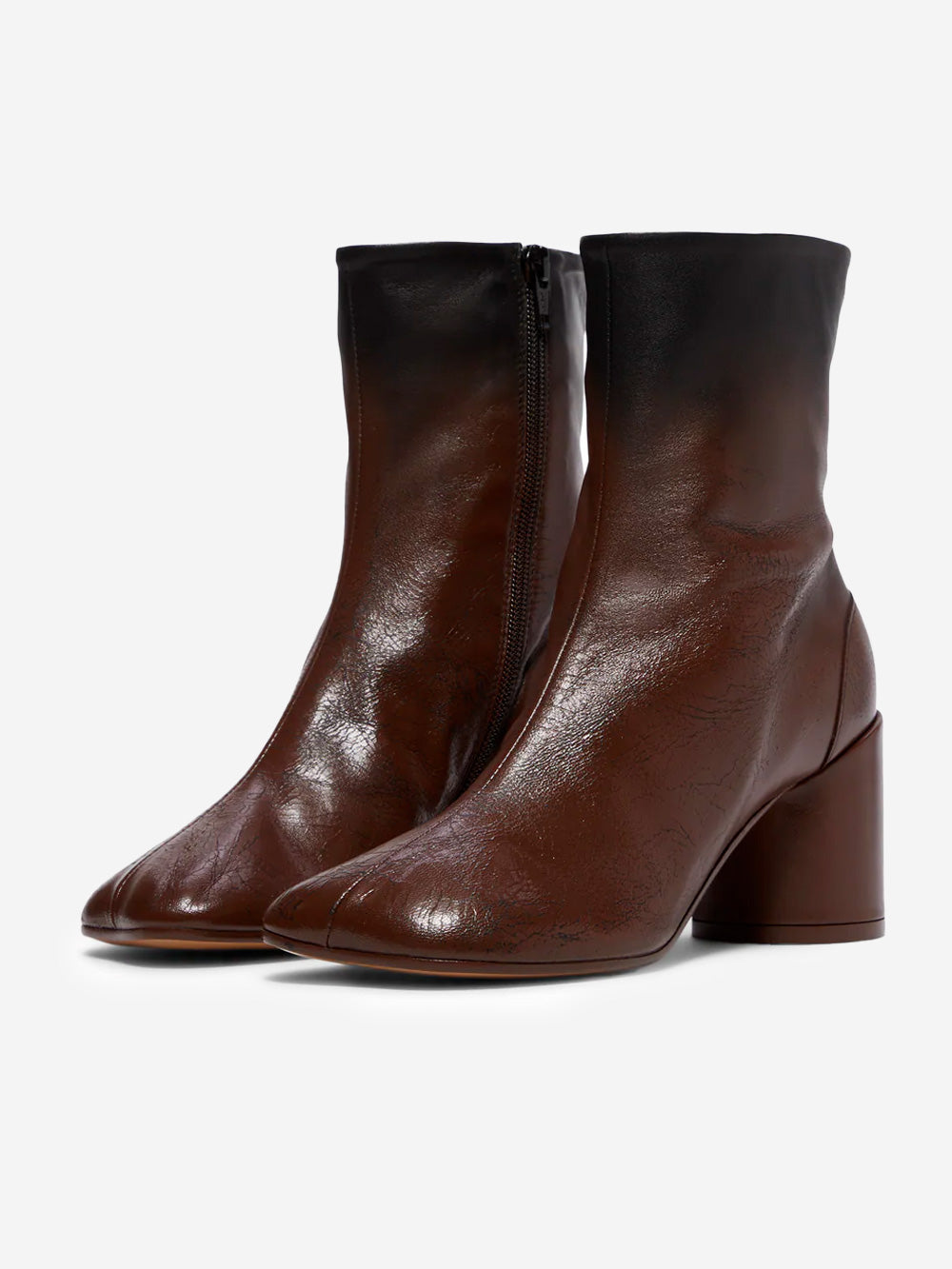 MM6 MAISON MARGIELA Stivaletti Anatomic marroni con tacco a cilindro e stitch Marroni Urbanstaroma