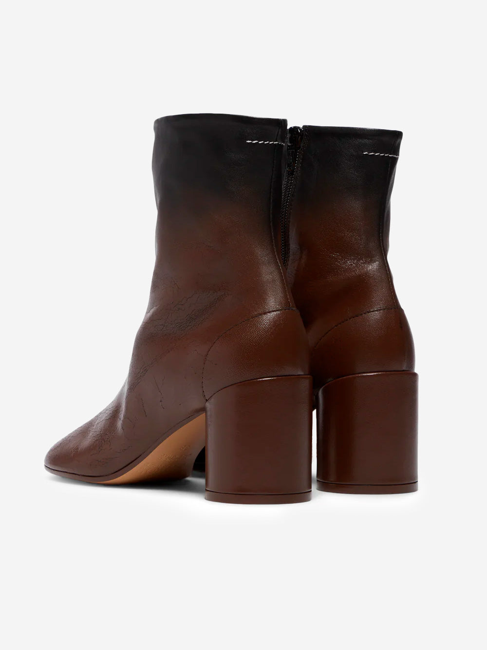 MM6 MAISON MARGIELA Stivaletti Anatomic marroni con tacco a cilindro e stitch Marroni Urbanstaroma