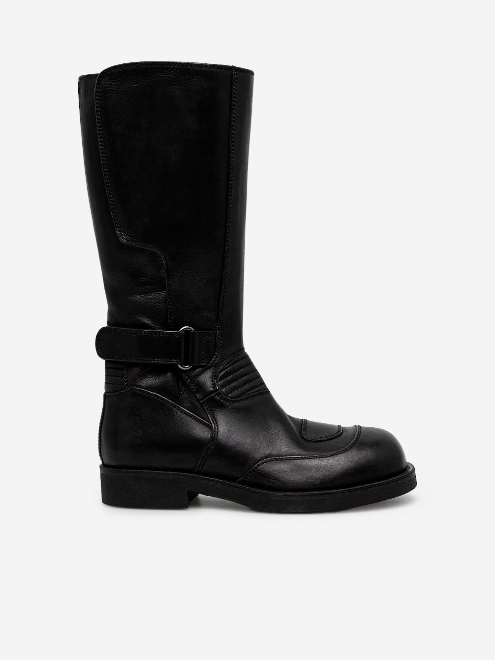 MM6 MAISON MARGIELA Stivali alti neri in pelle con fibbia Nero Urbanstaroma