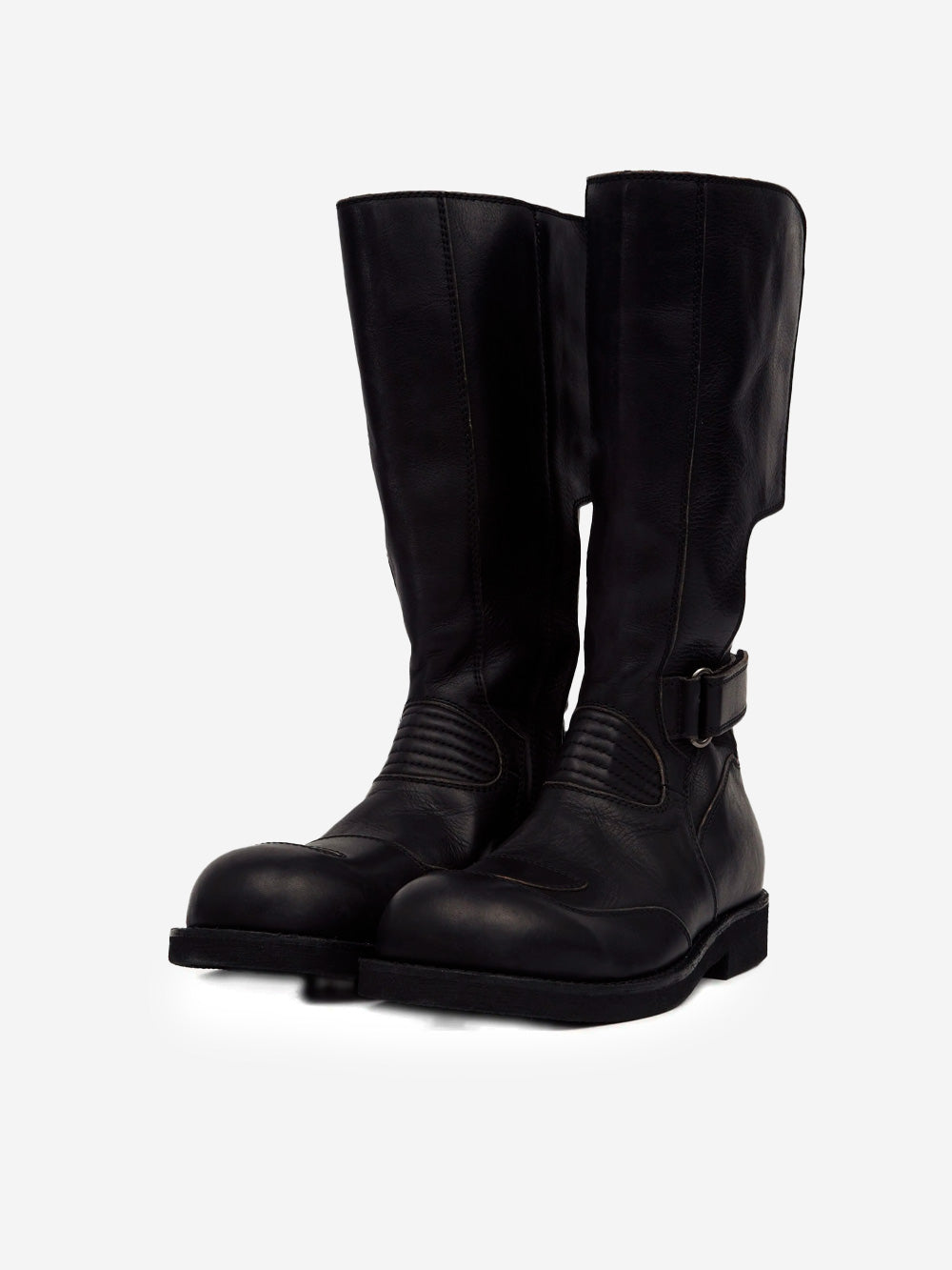 MM6 MAISON MARGIELA Stivali alti neri in pelle con fibbia Nero Urbanstaroma