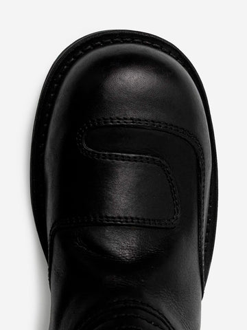 MM6 MAISON MARGIELA Stivali alti neri in pelle con fibbia Nero