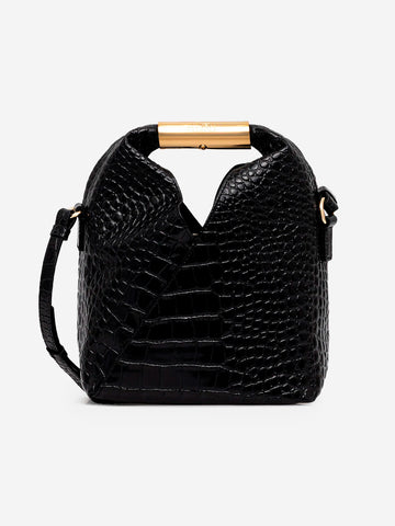 MM6 MAISON MARGIELA Borsa Japanese Crossbody piccola in pelle e logo Numeric Nero