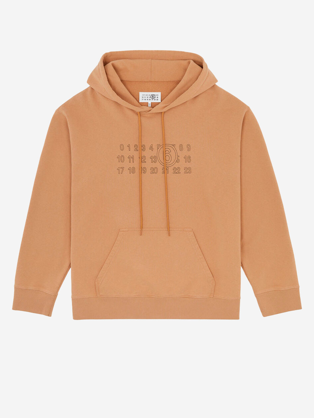 MM6 MAISON MARGIELA Felpa marrone ocra con cappuccio e logo Numeric Beige Urbanstaroma