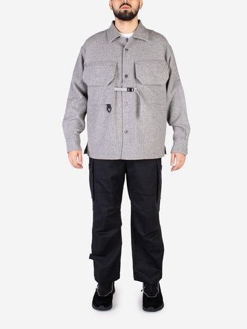 MURASPO Giacca camicia outdoor grigia in misto lana Grigio