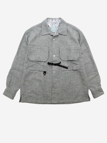 MURASPO Giacca camicia outdoor grigia in misto lana Grigio