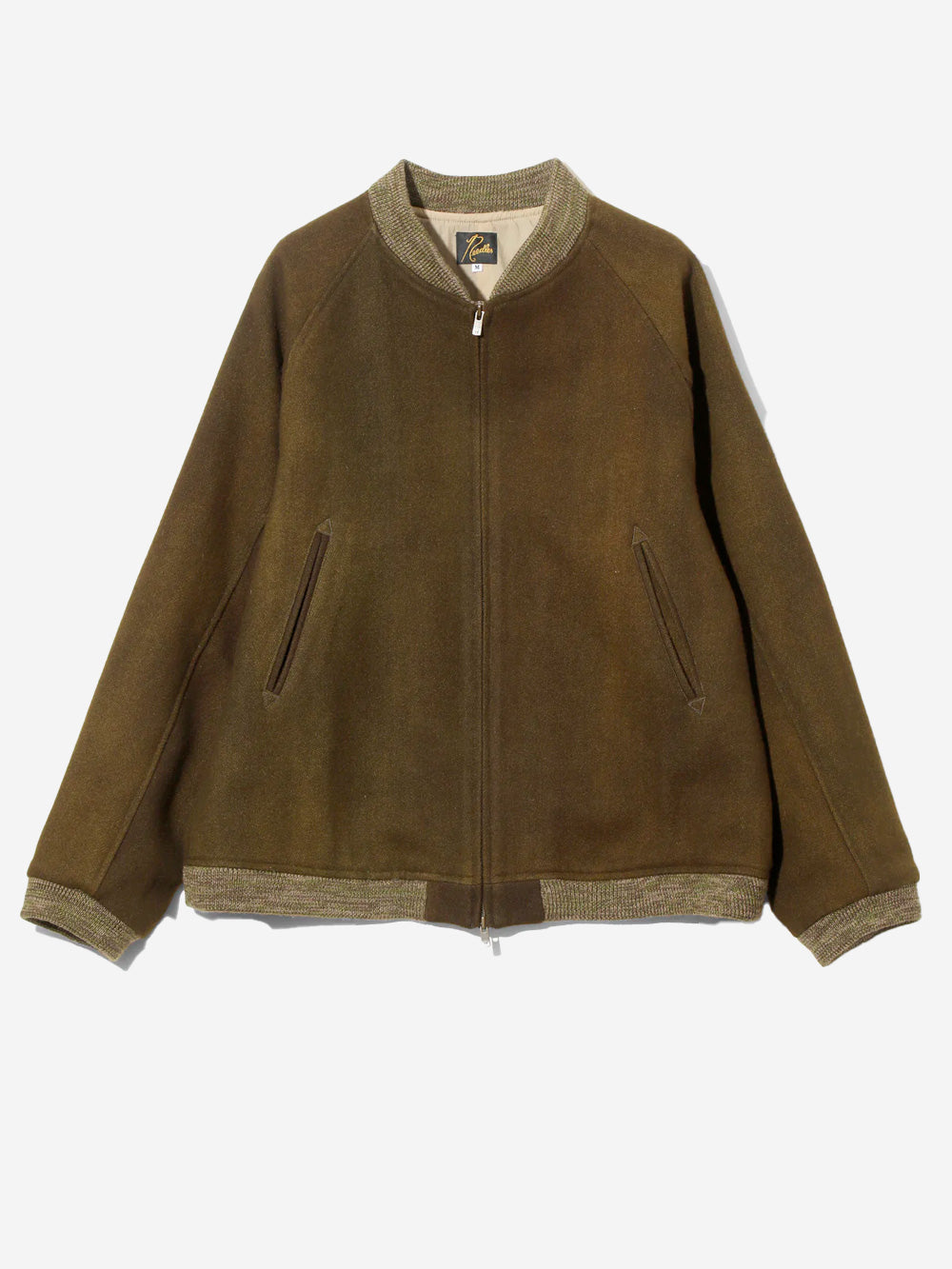 NEEDLES Giacca bomber aviatore in lana Oliva Urbanstaroma