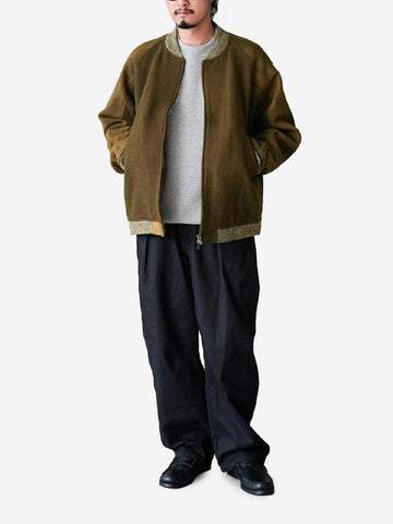 NEEDLES Giacca bomber aviatore in lana Oliva