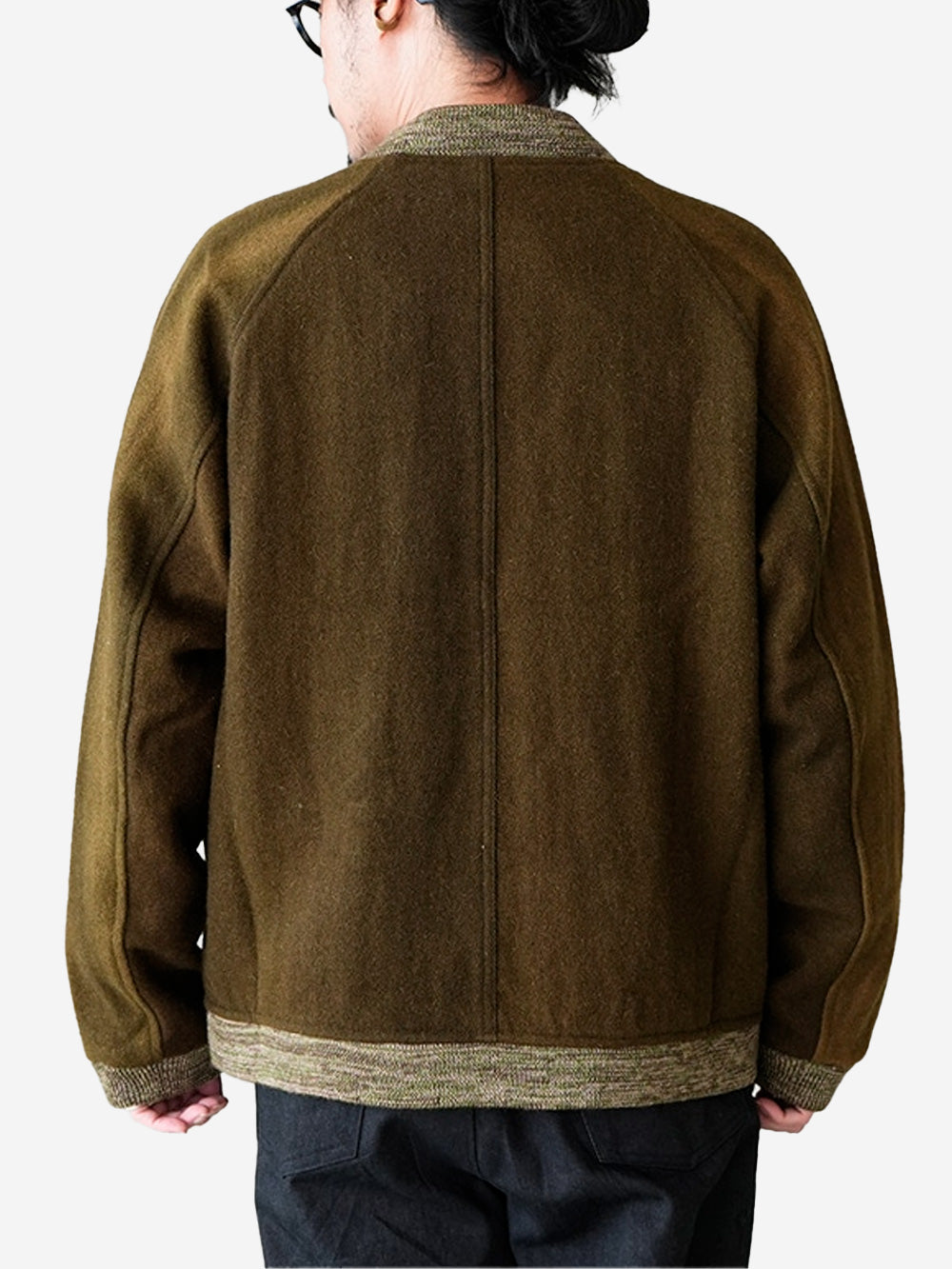 NEEDLES Giacca bomber aviatore in lana Oliva Urbanstaroma