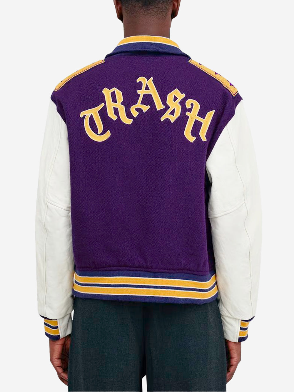 NEEDLES Giacca Varsity Letter in lana Viola Urbanstaroma