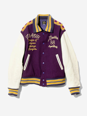 NEEDLES Giacca Varsity Letter in lana Viola