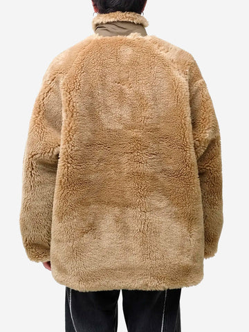 NEEDLES Giacca beige in pelliccia sintetica con Collo Alto Beige