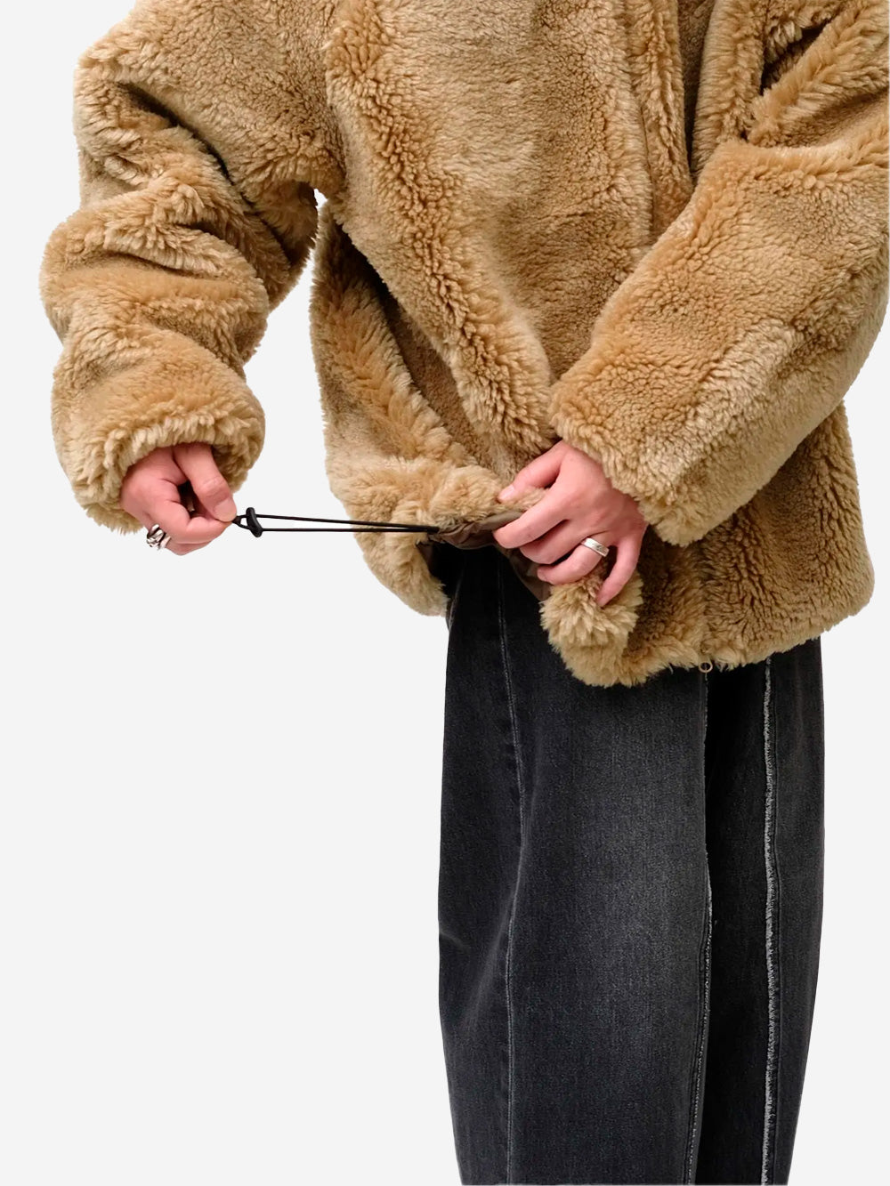 NEEDLES Giacca beige in pelliccia sintetica con Collo Alto Beige Urbanstaroma