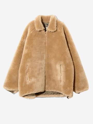 NEEDLES Giacca beige in pelliccia sintetica con Collo Alto Beige