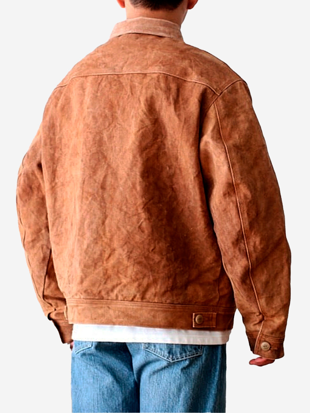 NEEDLES Giacca workwear Duck Canvas Kakishibu Dye Brown Marrone chiaro Urbanstaroma