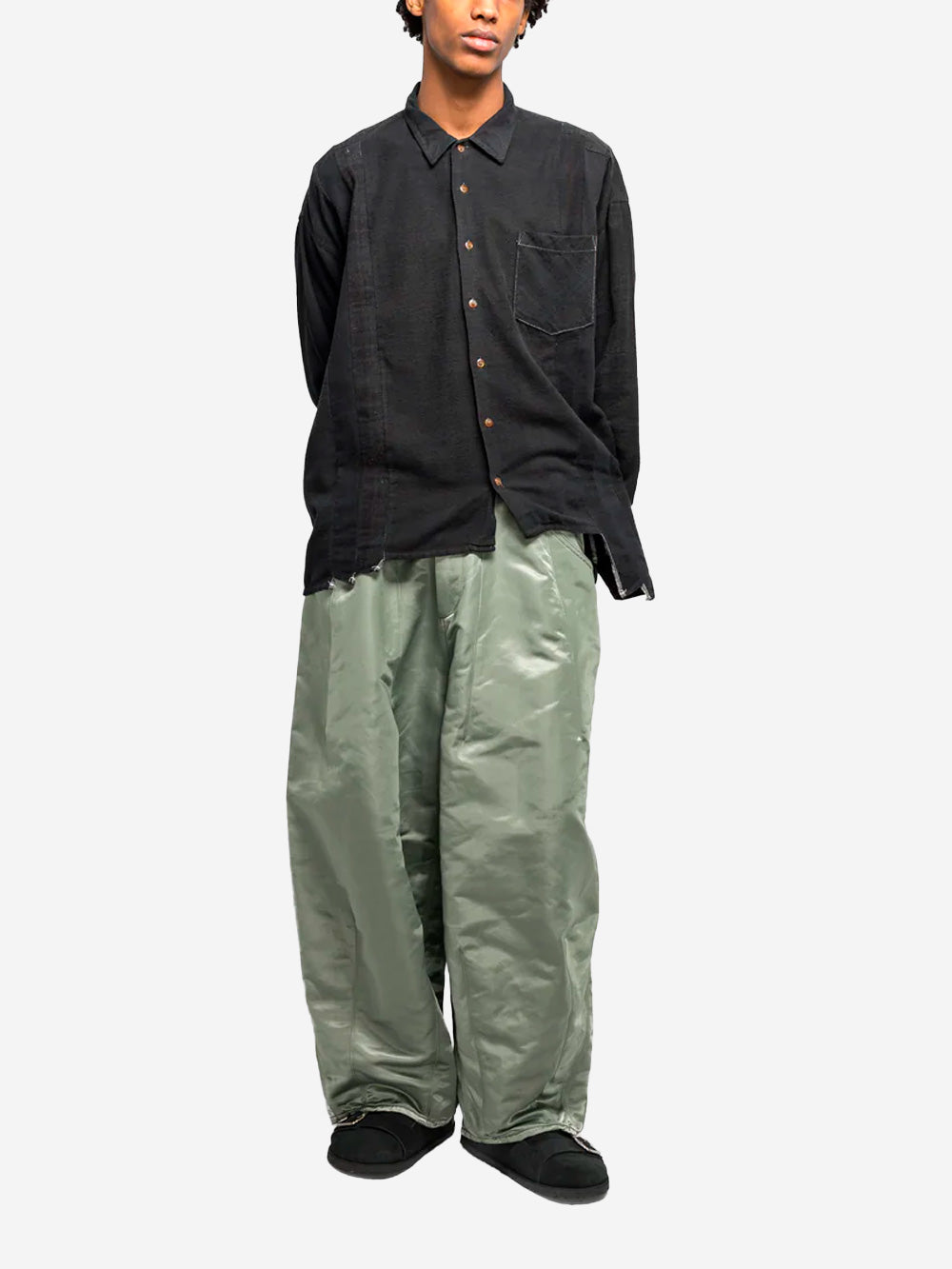 NEEDLES Pantaloni 'HD Painter' baggy satinati Verde Urbanstaroma