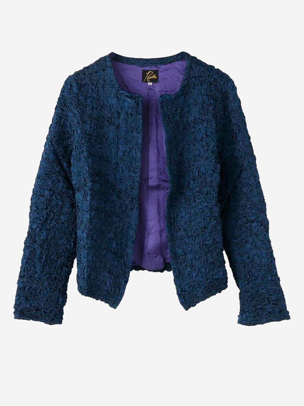 NEEDLES Giacca blu con ricamo satinato Blu Urbanstaroma